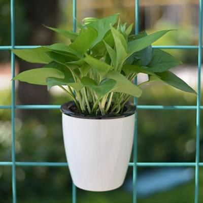 Lui bloempotten automatische water-absorberende groene radijs vlees pillen Hydroponics muur-Hung circulaire hars kunststof bloempotten grootte: 11 *