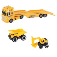 Rapid Wheels Autotransporter + 2 Bouwvoertuigen + Licht en Geluid - thumbnail