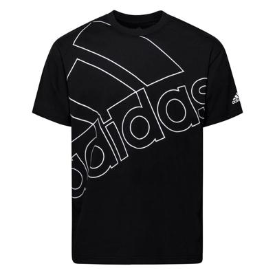 Heren-T-Shirt met Korte Mouwen Adidas Giant Logo Zwart - Maat: M