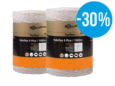 Gallagher Duopack Vidoflex 9 TurboLine Plus wit 2x1000m - 079421 079421 Gallagher Duopack Vidoflex 9 TurboLine Plus wit 2x1000m - 079421 079421