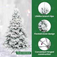 VidaXL Kunstkerstboom met 300 led met standaard wit 180 cm pe en pvc - thumbnail