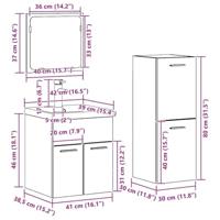 Badkamermeubelset Wandgemonteerd 4 pcs Oudhout Bewerkt hout - thumbnail