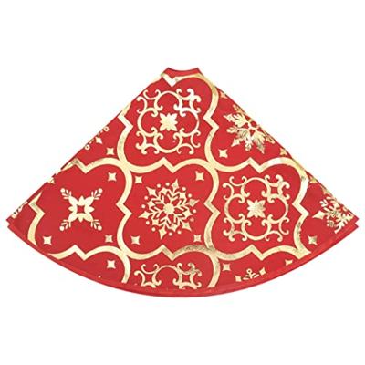 VidaXL Luxe kerstboomrok met sok rood 122 cm stof - thumbnail