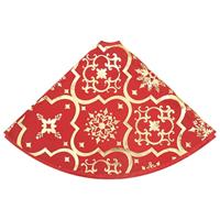 Kerstboomrok luxe met sok 122 cm stof rood - thumbnail
