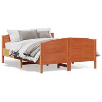 Bedframe zonder matras massief grenenhout wasbruin 120x190 cm - thumbnail