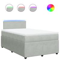 Boxspring met matras fluweel lichtgrijs 120x190 cm - thumbnail