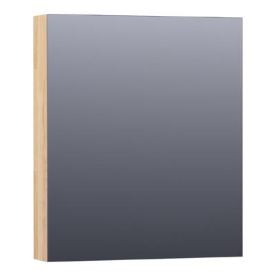 Brauer Impress Spiegelkast 60 cm - zonder Verlichting - Met 1 Linksdraaiende Dubbelzijdige Spiegeldeur - Vingerlas Eiken Grijs
