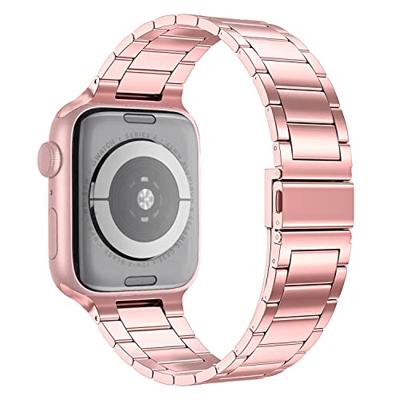 Stalen schakelband - Rosé goud - Geschikt voor Apple watch 38mm / 40mm / 41mm / 42mm