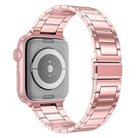 Stalen schakelband - Rosé goud - Geschikt voor Apple watch 38mm / 40mm / 41mm / 42mm - thumbnail