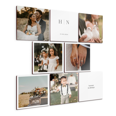 Wandpanelen met foto of naam - Vierkant - 8 stuks