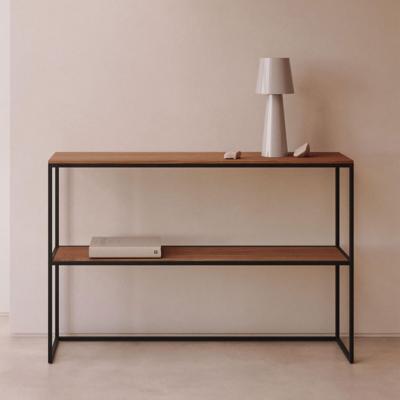 Kave Home Sidetable 'Yoana' Walnoot en metaal, 120cm, kleur