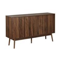 sweeek - Dressoir, donker houtdecor, Linear, B 150 x D 39.5 x H 90cm - thumbnail