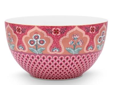 Pip Studio Flower Festival Kom Donkerroze 18 cm
