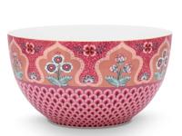 Pip Studio Flower Festival Kom Donkerroze 18 cm - thumbnail