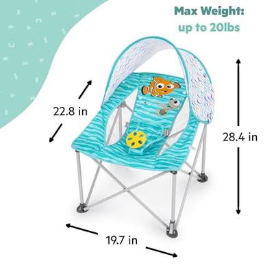 DISNEY BABY- NEMO- Pop 'N Chill opvouwbare babywipstoel, SPF +50 zonneklep en draagtas inbegrepen