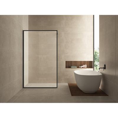 Wiesbaden Inloopdouche Square Stabilisatiestang Nano Coating 120x200 cm 10 mm Mat Zwart