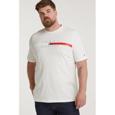 Tommy Hilfiger Big & Tall +size T-shirt Plus Size met logo wit Tommy Hilfiger Big & Tall +size T-shirt Plus Size met logo wit