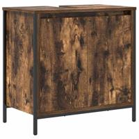 Badkamermeubelset 3 pcs Gerookt Eiken en Zwart Bewerkt hout - thumbnail