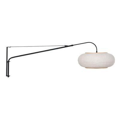 Steinhauer Wandlamp zwartSilva Alba met witte kap Ø60cm - 4626ZW