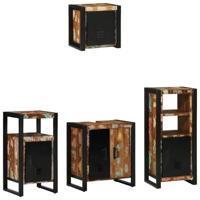 Badkamermeubelset met lade 4 pcs Massief Gerecycled Hout - thumbnail