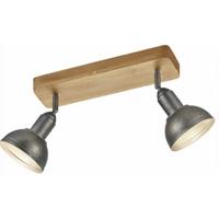 Trio Houten plafondlampDelhi 2-lichts spots antiek zilver - 803400267 - thumbnail