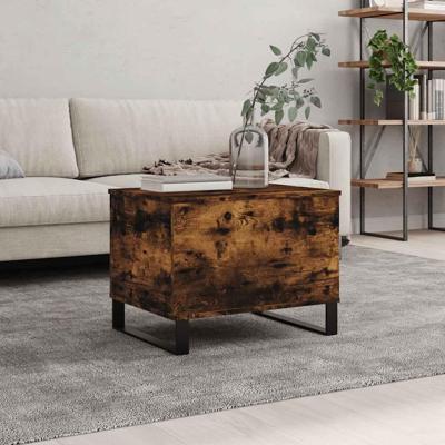 Salontafel 60x44,5x45 cm bewerkt hout gerookt eikenkleurig