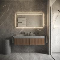 HIPP Design Phantom Rechthoekige LED spiegel - 80 x 70 cm - Directe en Indirecte LED Verlichting + Spiegelverwarming. Kleurenwissel en Touch Dimmer - thumbnail