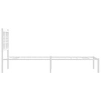 Bedframe met hoofdbord metaal wit 80x200 cm - thumbnail