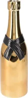 Vaas aardewerk fles 11.5x39cm zwart, goud - thumbnail