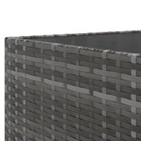 5-delige Loungeset met kussens poly rattan grijs - thumbnail