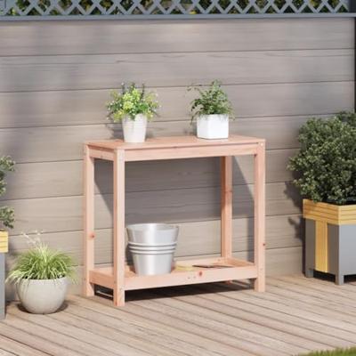 VidaXL Oppottafel met schap 82,5x35x75 cm massief douglashout - thumbnail