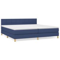 Boxspring met matras stof blauw 200x200 cm - thumbnail