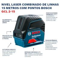 Bosch Professional Kombilaser GCL 2-15 AB 10-15m Tasche+Karton Punt- en lijnlaser - thumbnail