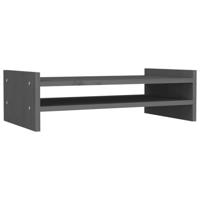 VidaXL Monitorstandaard 50x27x15 cm massief grenenhout grijs - thumbnail