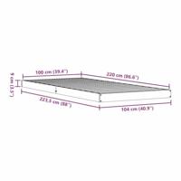 Bedframe Wit 100 x 220 cm Massief grenenhout - thumbnail
