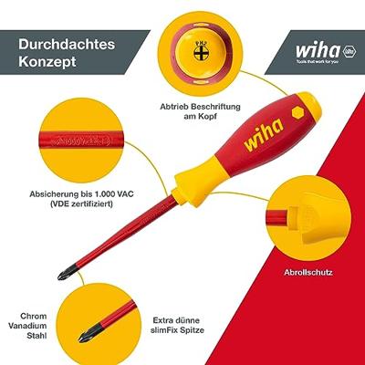 Wiha SoftFinish slimFix sleuf/ PH schroevendraaierset VDE 3201K6 | 6-delig | - 35389 - thumbnail