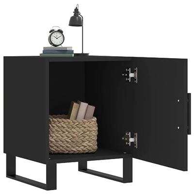Nachtkastjes 2 st 40x40x50 cm bewerkt hout zwart