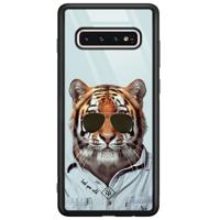 Samsung Galaxy S10 glazen hardcase - Tijger wild - thumbnail