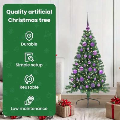 VidaXL Kunstmatig voorverlicht kerstboom met 150 led groen 120 cm pvc