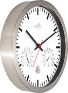 NeXtime ne-90513wi wandklok + weerstation 25cm wit rc aluminium - thumbnail