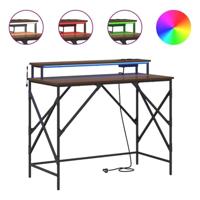Bureau bruin eikenkleur 100 x 50 x 86.5 cm Bewerkt hout - thumbnail
