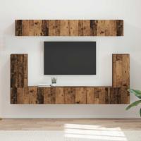 Tv-meubelset Wandgemonteerd 5 pcs Oudhout Bewerkt hout - thumbnail
