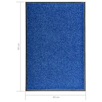 VidaXL Deurmat wasbaar 60x90 cm blauw - thumbnail