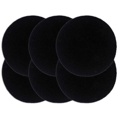 VidaXL Placemats 6 st rond 38 cm katoen effen zwart