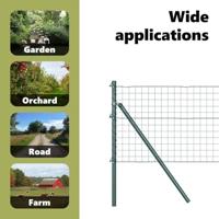 VidaXL Hek met paal groen 0,8 x 25 m staal en pvc - thumbnail