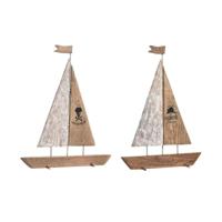 Decoratieve figuren DKD Home Decor 36,5 x 10 x 54 cm 37,5 x 10 x 48 cm Bruin (2 Stuks) - thumbnail