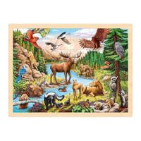 Goki houten legpuzzel noord-amerikaanse wildernis, 96st. - thumbnail