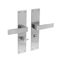 Intersteel Deurkruk Amsterdam op schild met toilet-/badkamersluiting 63/8 mm - RVS - thumbnail