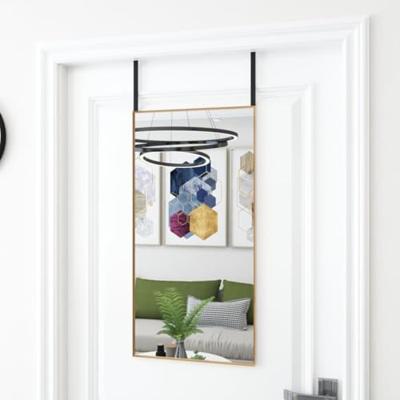 VidaXL Deurspiegel 40x80 cm glas en aluminium goudkleurig VidaXL Deurspiegel 40x80 cm glas en aluminium goudkleurig