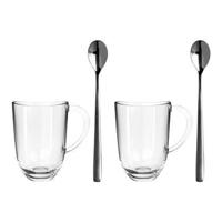 Leonardo Latte Macchiato Glazen Napoli 380 ml + 2 Lepels - Hittebestendig - thumbnail